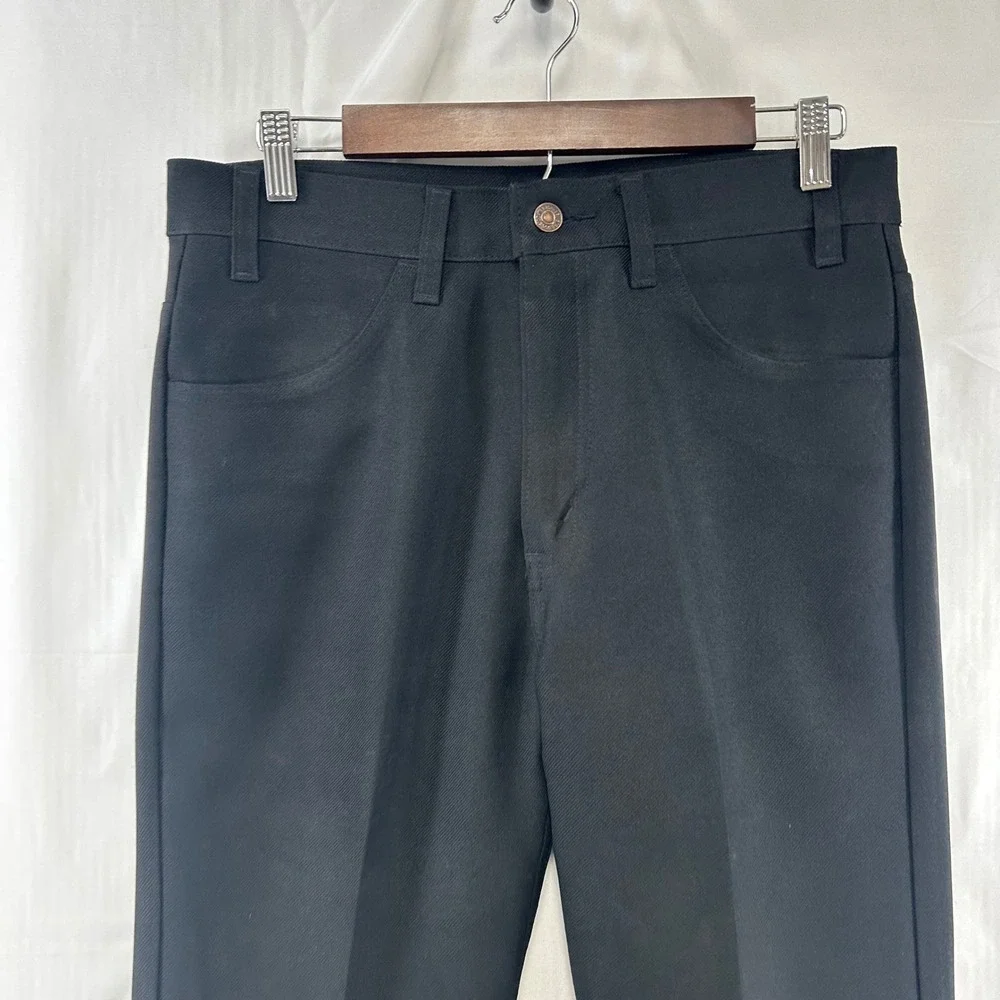 Levi's 517 Action Slacks Mens 33x32 Black Straight Leg Vintage Trousers 90s